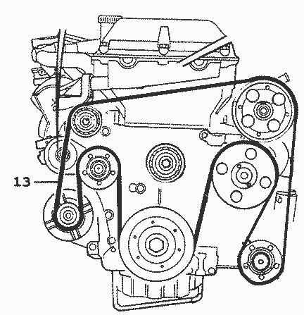 Engine with belt modification